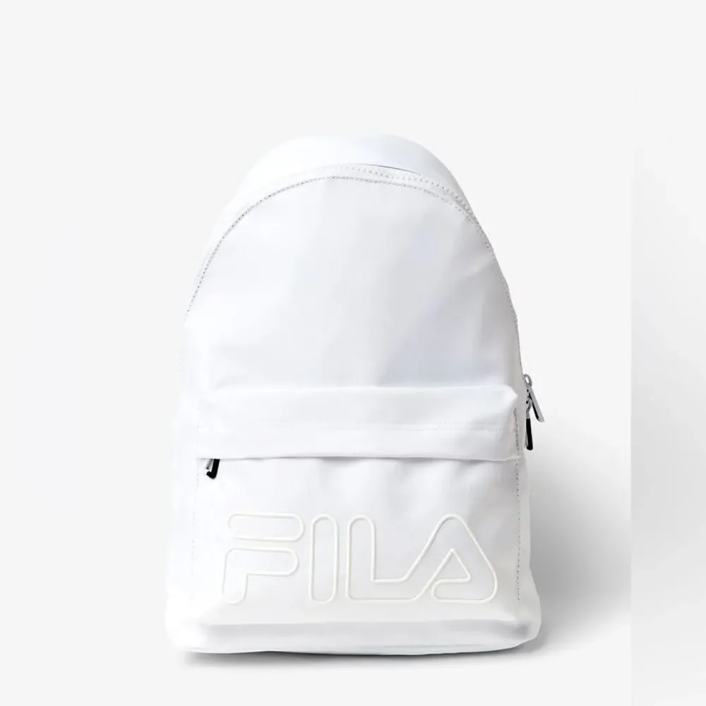 FILA All White Backpack Blue Straps
